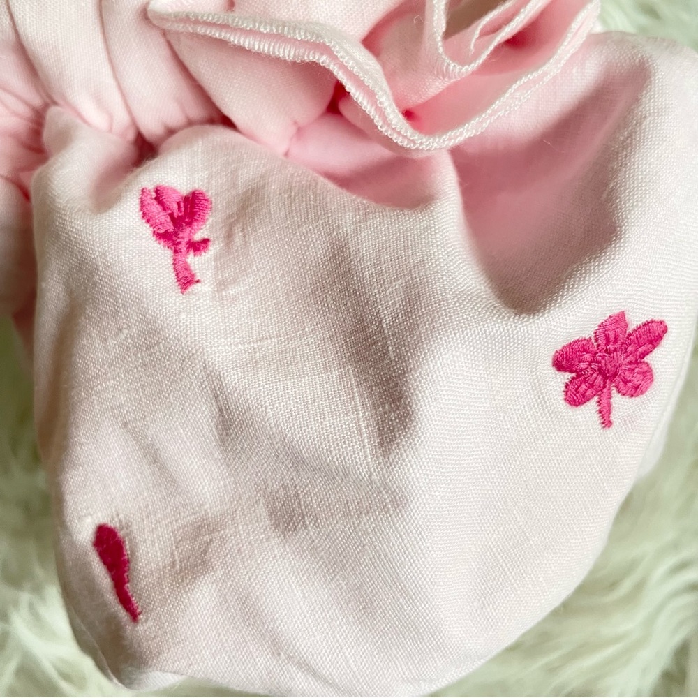 Fanm Mon Shou Shou Sara Mini Tote Bag Pink Floral Embroidered NWT - Picture 13 of 16